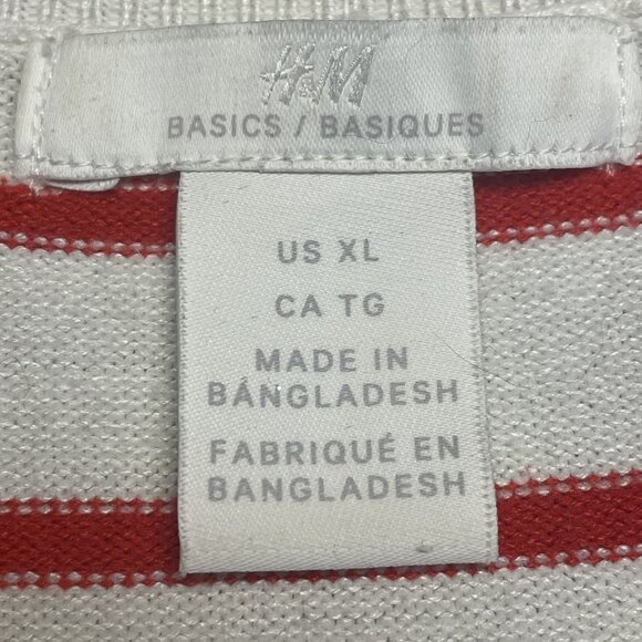 H&M Preppy Sweater Womens XLarge Nautical Coastal Stripe Pullover Short Sleeve - Picture 6 of 7